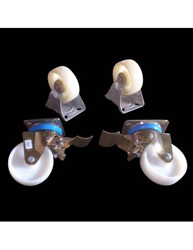 Ruedas para el soporte de un horno de leña