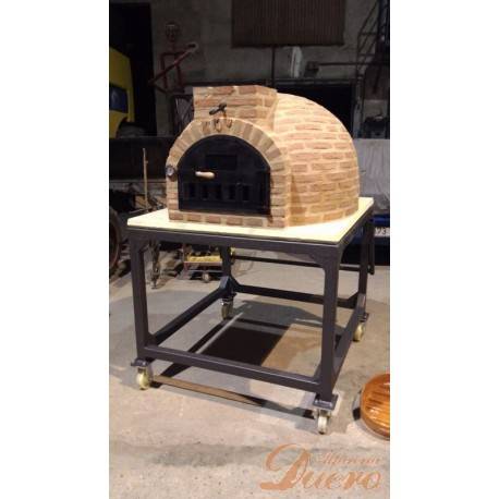 SOPORTE METALICO CON RUEDAS PARA HORNO DE LEÑA