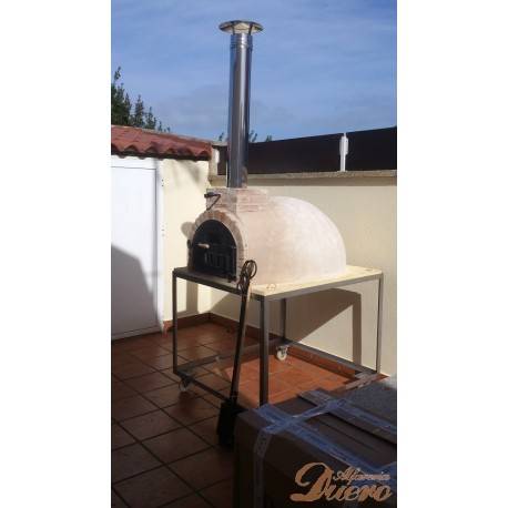 SOPORTE EN INOXIDABLE CON RUEDAS PARA HORNO DE LEÑA