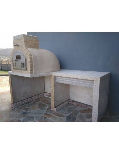 Horno de leña Pereruela con Mesa auxiliar de granito