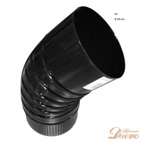 Codo vitrificado negro 45º Ø150mm para Hornos de Leña