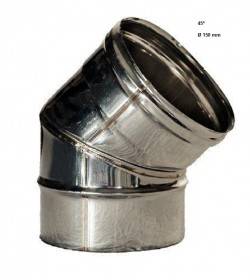 Codo 45º inoxidable brillo para Hornos de Leña 2