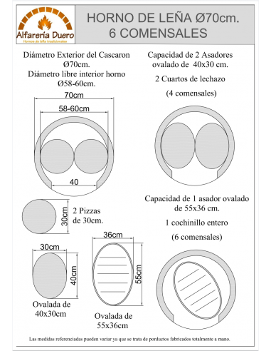 Horno de Leña con embocadura frontón  y puerta rectangular