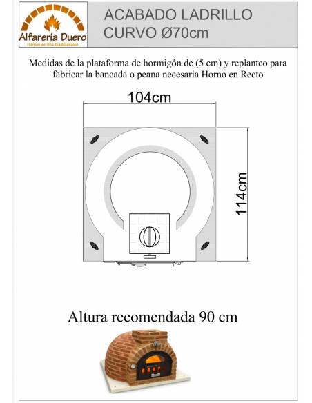 Horno de Leña acabado en Ladrillo Curvo