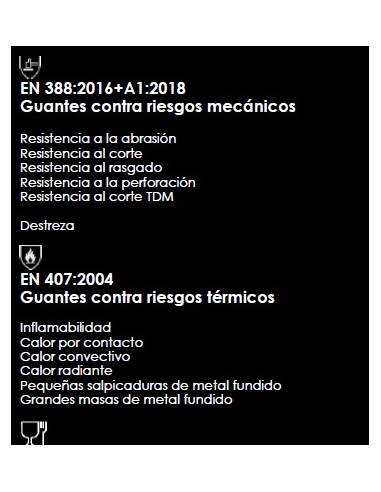 Guantes para calor tejido de aramida, revestidos. 38 cm