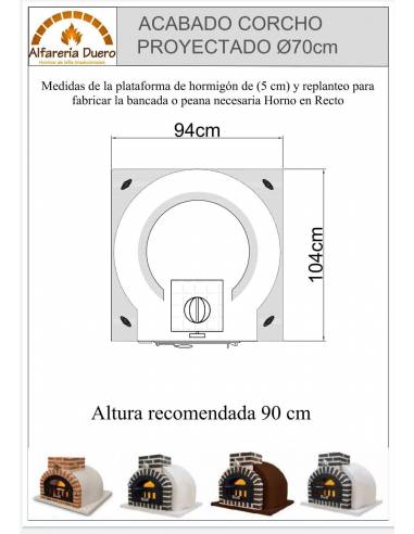 Horno de Leña con embocadura de ladrillo negro