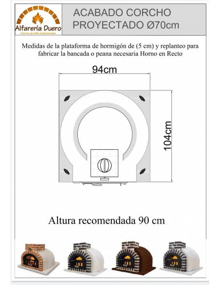 Horno de Leña con embocadura de ladrillo negro