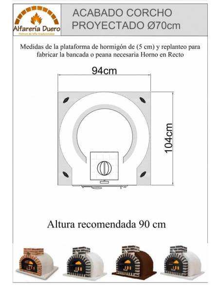 Horno de Leña embocadura ladrillo negro acabado exterior negro