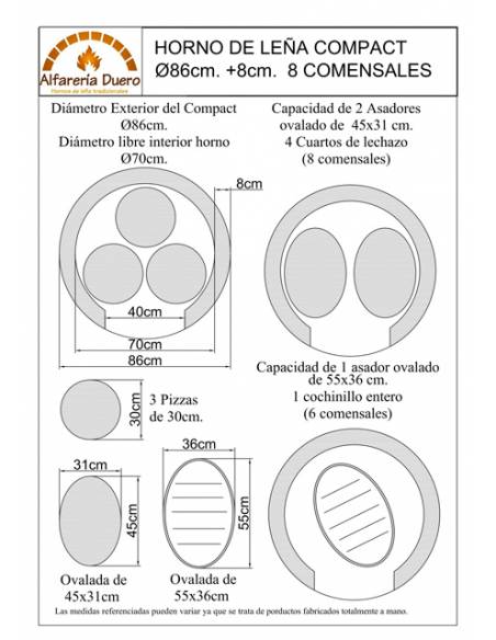 Nuevos hornos de leña modelo Compact Tamaño 86