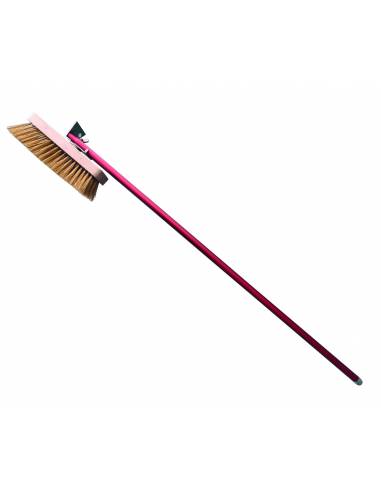 Cepillo de madera, cerdas de bronce y mango de aluminio