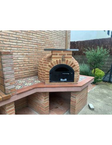 Horno de Leña acabado en Ladrillo Curvo