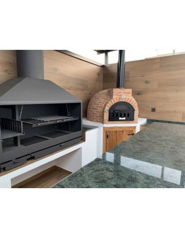 Horno de Leña acabado en Ladrillo Curvo