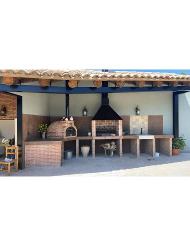 Horno de Leña acabado en Ladrillo Curvo