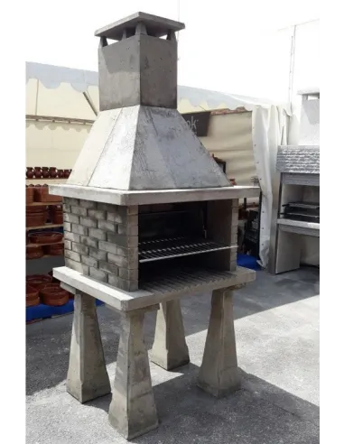 Barbacoa Hormigón Refractario vista lateral izquierda