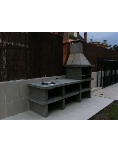 Barbacoa completa con mesa fregadero y baldas