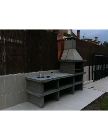 Barbacoa completa con mesa fregadero y baldas