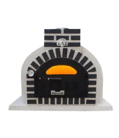 Horno Bunker Alecook acabado corcho proyectado Blanco embocadura Negra 2