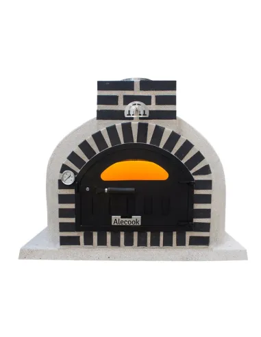 Horno Bunker Alecook acabado corcho proyectado Blanco embocadura Negra