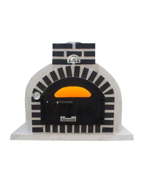 Horno Bunker Alecook acabado corcho proyectado Blanco embocadura Negra