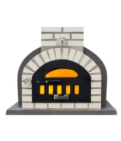 Horno Bunker Alecook acabado corcho proyectado Gris embocadura Blanca 2