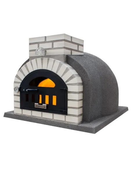 Horno Bunker Alecook acabado corcho proyectado Gris embocadura Blanca