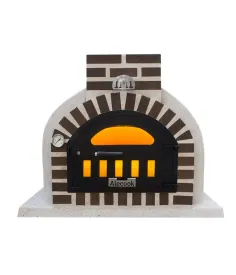 Horno Bunker Alecook acabado corcho proyectado Blanco embocadura marrón 2