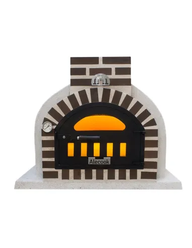 Horno Bunker Alecook acabado corcho proyectado Blanco embocadura marrón