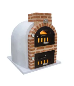 Horno de leña con Hornilla acabado Tradicional Blanco