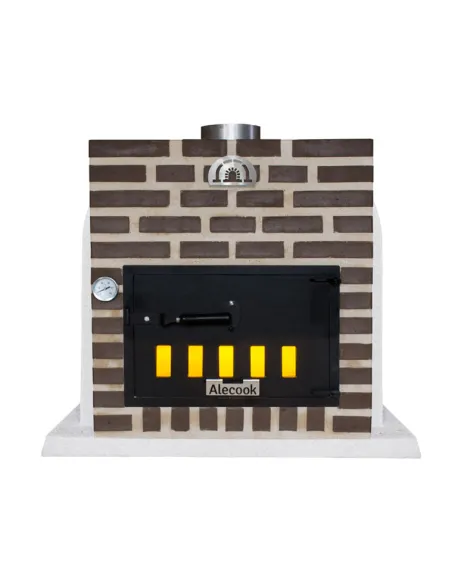 Horno de Leña con embocadura frontón  y puerta rectangular