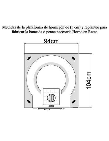 Horno de Leña con Embocadura Frontón y Puerta Rectangular