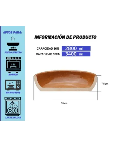 Capacidad de la paellera de 35 cm