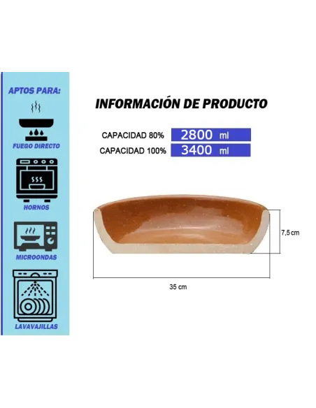 Capacidad de la paellera de 35 cm