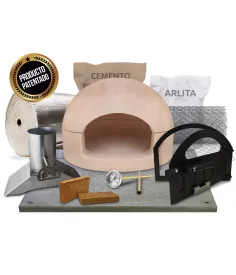 KIT completo BUNKER Horno, Puerta, Tiro, aislantes y Pirómetro + materiales de construcción