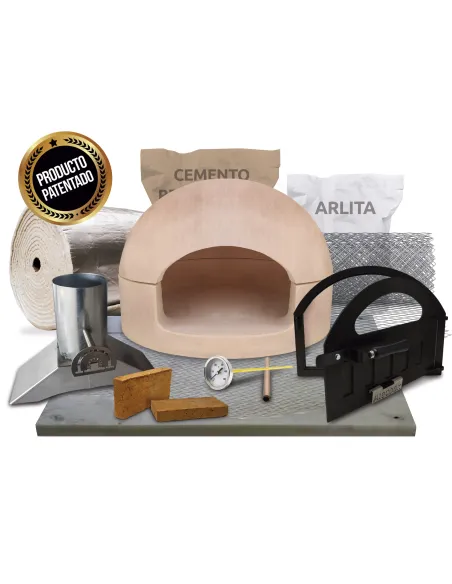KIT completo BUNKER Horno, Puerta, Tiro, aislantes y Pirómetro + materiales de construcción