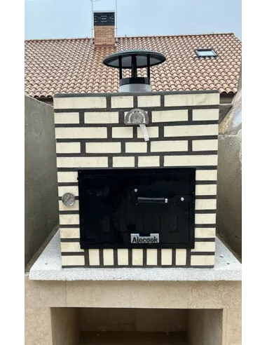 Horno de Leña con Embocadura Frontón y Puerta Rectangular