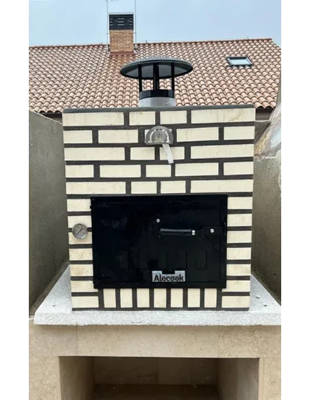 Horno de Leña con Embocadura Frontón y Puerta Rectangular