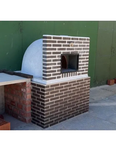 Horno de Leña con Embocadura Frontón y Puerta Rectangular