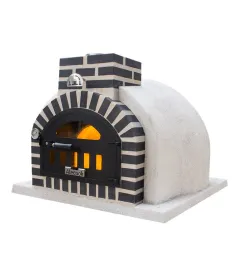 Horno Bunker Alecook acabado corcho proyectado Blanco embocadura Negra