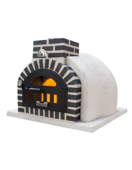 Horno Bunker Alecook acabado corcho proyectado Blanco embocadura Negra