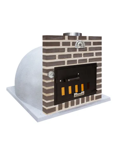 Horno de Leña con embocadura frontón  y puerta rectangular