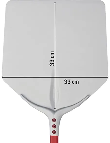 Imagen con medidas de pala cuadrada para pizza