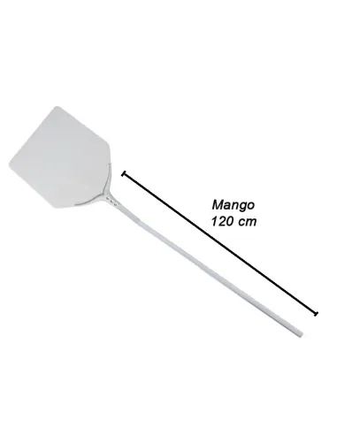 Imagen con medidas de Pala plana para horno de leña