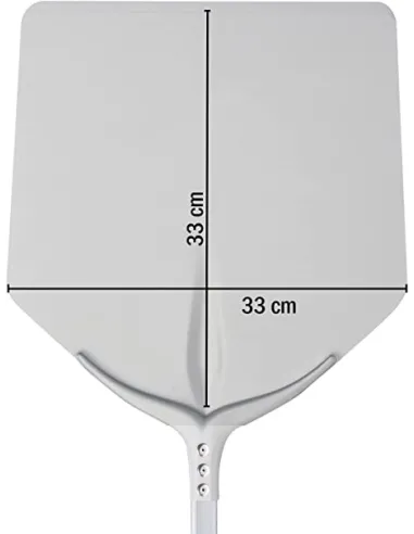 Imagen con medidas de Pala plana para horno de leña