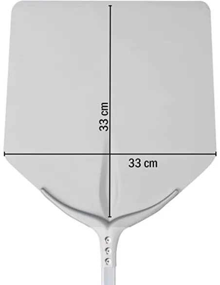 Imagen con medidas de Pala plana para horno de leña