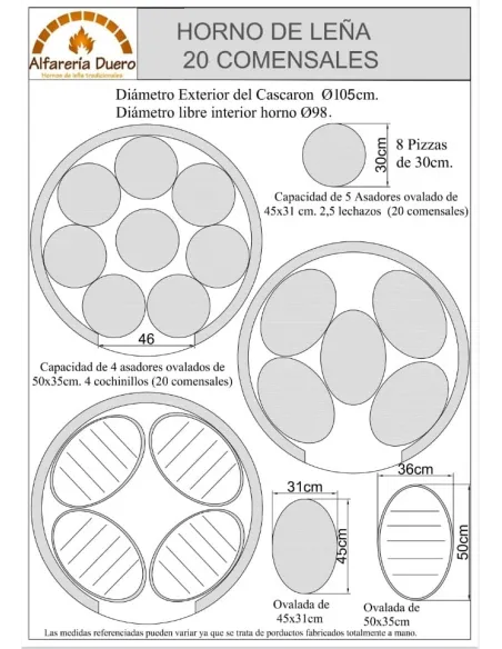 Oferta Horno de Leña tradicional en esquina de 105cm modelo Venecia