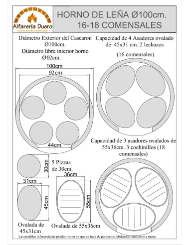 Oferta Horno de Leña tradicional Madrid esquinado 100cm