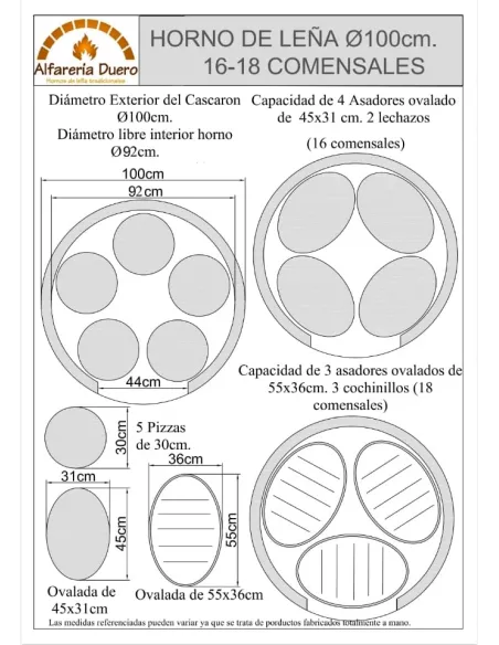 Oferta Horno de Leña tradicional Madrid esquinado 100cm