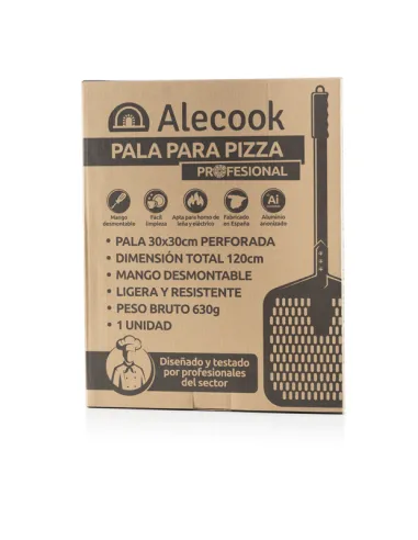 Pala Profesional perforada para Pizza en Aluminio Anodizado