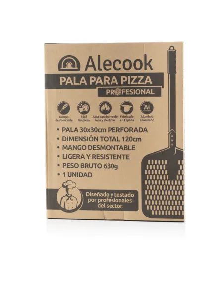Pala Profesional perforada para Pizza en Aluminio Anodizado