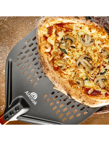 Pala Profesional perforada para Pizza en Aluminio Anodizado